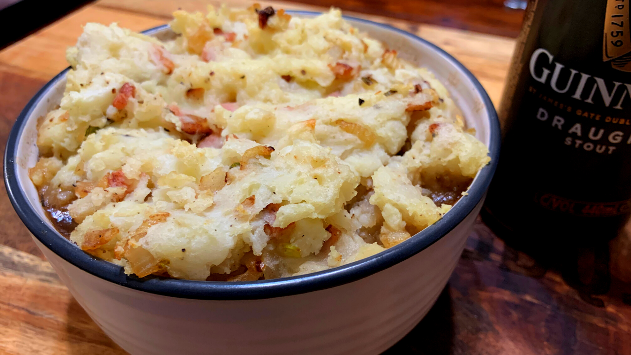 Smoked Beef Cheek and Guinness Pie with Colcannon