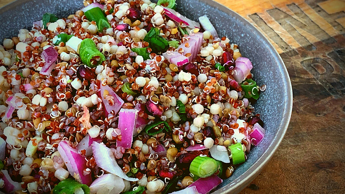 Grain Salad with Pomegranate and Mint