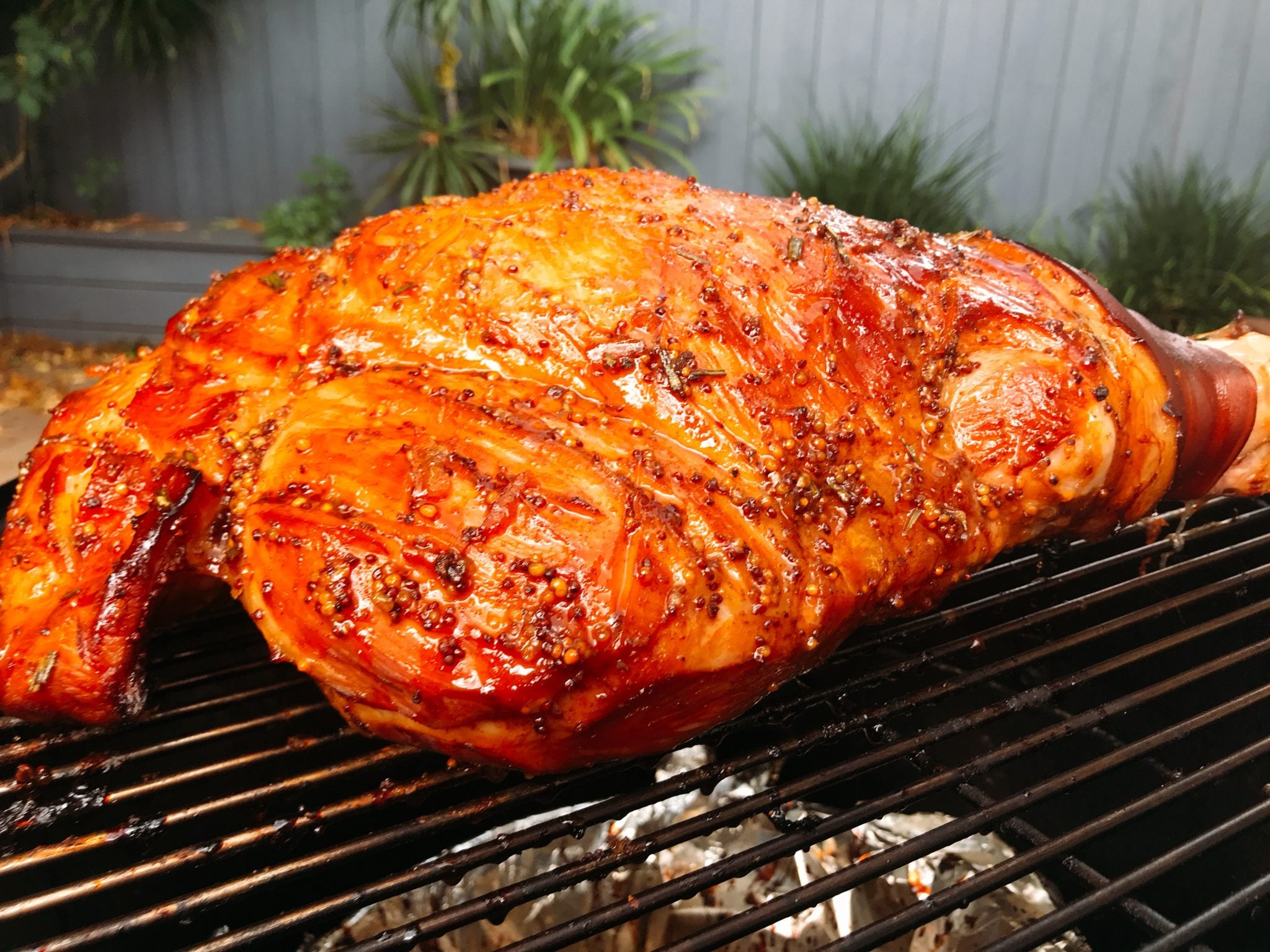 Curing and smoking ham