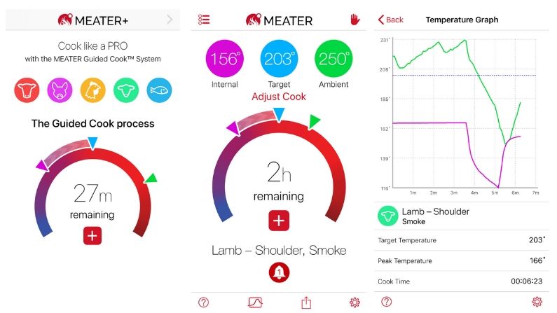 Meater app digital read outs