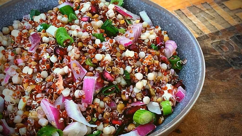 Grain Salad with Pomegranate and Mint